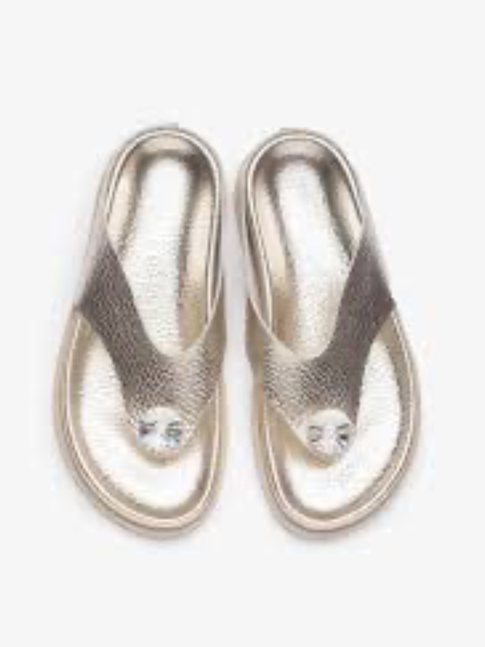 NWOT Pedro Garcia Duna Crystal thong gold metallic leather Size EU 36.5/US 6.5